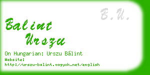 balint urszu business card